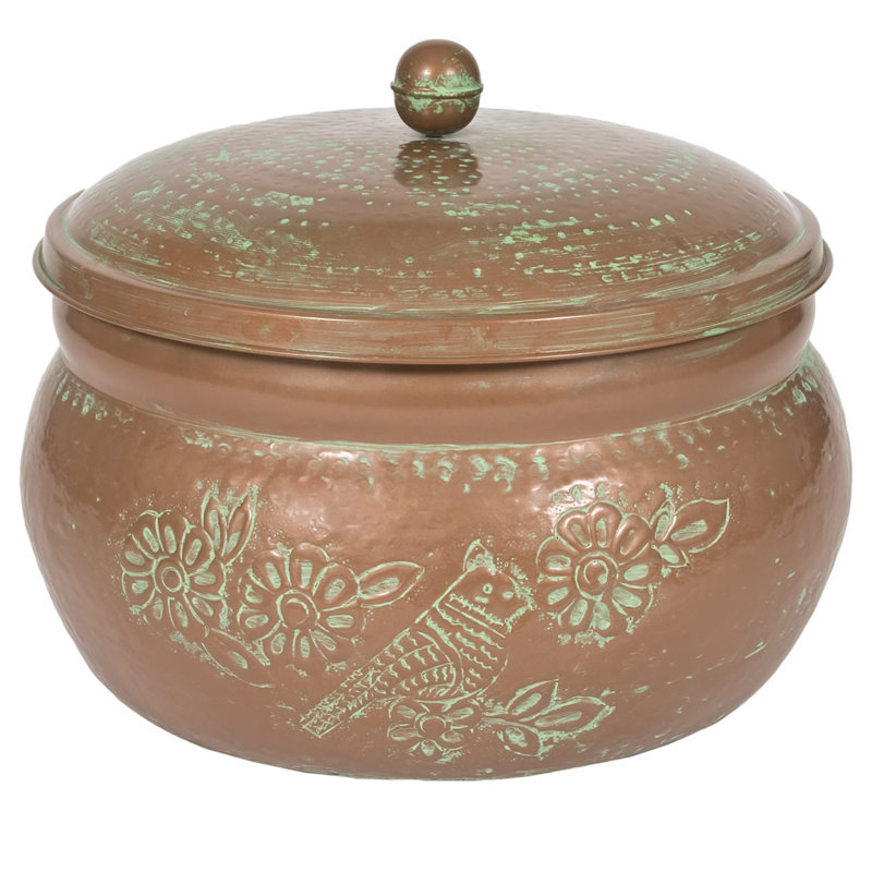 CobraCo Bird Motif Metal Hose Pot with Lid & Reviews Wayfair